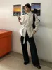 Camicette da donna BJTZ Design ispirato alla moda Colletto rialzato Camicia a righe verticali per donna 2024 Camicetta a maniche lunghe primavera estate HL391