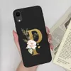 iPhone x xr xs maxケースの携帯電話ケースiphonexかわいいtpuシリコンプリティファッションレターブラックキャットxr xsバックカバー2442