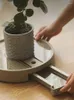テーブルマット目に見えない移動プーリーフラワーポットベーストレイホームプラスチック肥厚普遍的な車輪植物グリーンウォーターボトムサポート