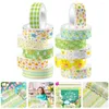 Opslagflessen 12 Rollen En Washi Tape Decor Stempel Tapes Japanse Papierrol Afdrukken Decoratieve Craft Notebook DIY