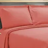 羽毛布団カバープレミアムコットン3ピースベッドシートダブルベッドサンゴ色の耐久性と通気性のある機械洗える布団カバーセット240326