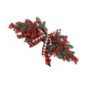 Couronne de fleurs décoratives de noël, baies rouges artificielles, pièce maîtresse rustique pour porte d'entrée