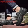 Casual Shoes Fashion Sneakers Men Genuine Leather Mens Vintage Lace-up Solid Outdoor High Quality Non-Slip Platform