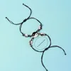 Bracelets de charme 2pcs / Set Yin Yang Bracelet de cordon réglable fait à la main pour la relation d'amitié de corde tressée Chi