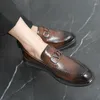 Casual Shoes Men's Slip On Business Dress Office Crocodile Leather Outdoor Mens Buckle Wedding Party Men Flats