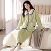 Home Clothing Damen-Pyjama-Set aus Flanell, kann außerhalb des Frühlings und Herbstes getragen werden. Dicke Modelle warmer Nachtwäsche, eleganter Homewear-Anzug