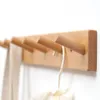 Ahşap kanca banyo duvar ceket rafı masif ahşap kancalar dekoratif anahtar tutucu duvar askı ücretsiz yumruk yatak odası giysileri depolama rafı