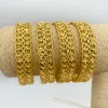 Armband 4 pack 24k ny öppen storlek guldarmband för kvinnor hög polerade enkla guldarmband bröllopsfest Dubai guldsmycken Etiopien