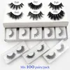 100pairspack visofree 3D Faux mink eyelashes makeup natural fake wholesale lashes bulk maquillaje faux cils 240318