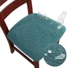 Housses de chaise imperméable à l'eau, housse de siège de salle à manger, en Spandex, 8 couleurs unies, coussin élastique amovible et lavable pour la maison