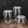 Storage Bottles Large Card Button Transparent Glass Jar Sealed Multi-grain Dried Fruit Kitchen Household Capacity Food