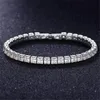 4x4mm carré diamant tennis bracelet designer pour femme luxe argent or hommes bracelets cuivre 3x6mm 3A zircone bracelets bijoux tenue quotidienne ami couple cadeau