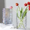 Vases Nordic Glacier Flower Vase Transparent Hydroponic Glass Luxury Clear For Table Centerpieces Wedding Living Room Decor