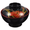 Bowls Miso Bowl Small Soup Lid Plastic Container Lidded Salad Containers Service Traditional Japanese Kitchen Restaurant