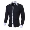 Mens Stripes skjortor Långärmad Slim White Social Casual Male Clothes Business Camisa Masculina Chemise Christmas Shirt 240329