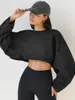 Gym kleding vrouwen lange mouw korte y2k crop top mode ronde nek gebreide sweatshirts dames lente herfst massief kleur losse trui