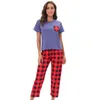 Thuis Kleding Vrouwelijke Pyjama Pak O-hals Comfy Loungewear Print Nachtkleding Vrouwen Pyjama Set Korte Mouw Shirtpants Katoen 2 Stuks