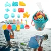 Sand Play Water Fun 18 pièces jouets de plage d'été enfants ensemble de sable jeu de plage jouet pour enfants seaux de plage pelles Gadgets de sable outils de jeu de voyage d'eau 240402