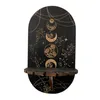 Platos decorativos de la pantalla de cristal estante de la bruja del kit de madera colgando rústico para el armario de la pared de la puerta porche