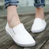 Casual Shoes Women's Set Of Feet Leather White Autumn 2024 Students Korean Leisure All-match Peas Soft Bottom Loafers