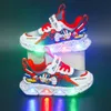 Sport per bambini con luci, nuove scarpe da uomo traspiranti in mesh per la primavera autunno 2024, scarpe da corsa per bambini di piccole e medie dimensioni