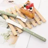 Dijksiesets ABS HANDEL HANDEL REGETS Decoratiemes set roestvrij staals diner diner bestek groen lepel western keuken flatware