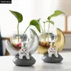 Vasen Kreative Hydrokulturvase Transparentes Glas Blumenarrangement Blumentopf Topf Cartoon