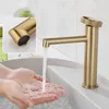 Bathroom Sink Faucets Gold Basin Solid Brass Mixer & Cold Single Handle Deck Mounted Lavatory Taps Unique Design Arrival