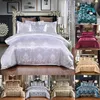 Set di biancheria da letto jacquard satinato lussuoso piumino in stile europeo solido cover King Queen Bed Culle di cuscinetti 240415