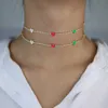 Hanger Kettingen 2024 Zomer Nieuw Aangekomen Snoep Kleur Klein Hart Laag Korte Choker Kettingen Voor Vrouwen Meisjes Feest Bruiloft Trendy sieraden Geschenken Q240402