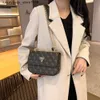 Schoudertas Designer Amerikaanse trend Gloednieuw Trendy en minimalistische kettingverbinding Gedrukt Effen kleur Modieus Klein Vierkant Enkele schouder Crossbody Dames