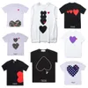 Designer play T shirt COMMES DES GARCONS Cotton Fashion Brand Red Heart Embroidery T-shirt Womens Love Sleeve Couple Short Sleeve Men cdgs play xc