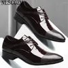 اللباس أحذية براءة اختراع جلدية الرجال ديربي بدلة أنيقة لمكتب 2024 Zapatos de Vestir Los Hombres Chaussure