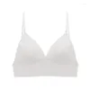 Reggiseni Reggiseno senza schienale da donna Sexy Top a scollo a V profondo Intimo Seta ghiacciata Reggiseno invisibile morbido senza cuciture con coppa sottile Bralette