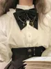 Arbeitskleider Japanisches Lolita Süßes Zweiteiliges Set Frauen Frankreich Vintage Rock Anzug Weiblich 2024 Laternenärmel Bluse Gothic Party Midi