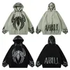 Zongchi Clothing Society Amerikaanse Spider-bedrukte hoodievest voor heren en dames Lente en herfst modemerk losse en luie capuchonjas
