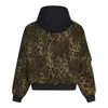 Jaquetas femininas escuras estéticas leopardo impressão algodão com capuz para mulheres meninas inverno primavera estilo gótico punk roupas zip up casacos