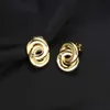 bijoux bb boucle d'oreille B lettre de mode gravée double anneau boucles d'oreilles de conception aberrante avec boucles d'oreilles circulaires de haute qualité pour les déplacements à froid