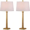 SAFAVIEH Lighting Collection Andino Gold 32-inch Table Lamp Set of 2 - Perfect for Bedroom, Living Room, Home Office - Includes LED Bulbs