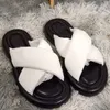 2024 shoe women slippers thick soled Velcro slipper female summer sandals socialite style diamond check leather black white sandals luxury shoe brand flip-flops