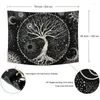 Tapestries Tree Tapestry Moon And Sun Black Wall Hanging Mandala Starry Sky Hippie