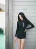 Women's Swimwear Long Sleeve Swimsuit Women Rash Guard 2024 Surfing Woman Two Piece Beachwear Bathing Suit Monokini Swimming