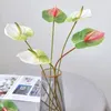 Decorative Flowers 4 Pcs Simulation Anthurium Andraeanum Bouquet Artificial Plants Branch Chrismas Tree DIY Fake Adorn Christmas