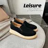 Casual Shoes Handmade Straw Platform Flats Slip On Brown Suede Sneakers Black Tenis 2024 Zapatillas Femmes Lady Loafers