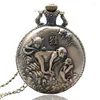 Montres de poche vintage chinois douze zodiaque design rétro gravé animal montre à quartz pour hommes femmes avec collier chaîne cadeau horloge