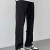 Erkek pantolon pantolon erkekler için düz geniş siyah gündelik adam trend estetik pamuk polyester sokak kıyafeti klasik moda