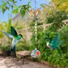 Other Bird Supplies Glass Hummingbird Feeder Wind Chime Outdoors Multicolored Feeders Creative Outdoor