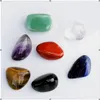 Hurtowy 7pcs naturalny kryształ siedem czakra ametyst geode dar kruszony kamień szorstki wypolerowany duże cząsteczki Zestaw kamienia energii