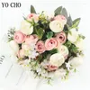 Kwiaty ślubne sztuczne róże herbaty bukiet ślubny dla druhny Akcesoria małżeńskie panny młodej