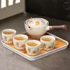 Conjuntos de chá Cerâmica Chinês Gongfu Tea Set Portátil 360 Rotação Estilos de Bule Fabricante para Restaurantes de Casa Ao Ar Livre